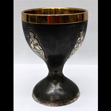 6 1/2" Solid Sterling Chalice w/ Four Evangelists SKU C976-025